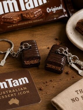 Tim Tam Keychain or Bag Clip | Handmade Australian Chocolate Biscuit Charm